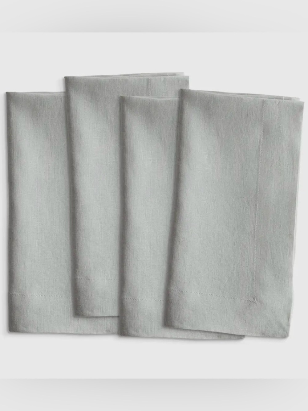 NWOT Quince European Linen Set of 4 Wide-Hem Napkins (Mist)